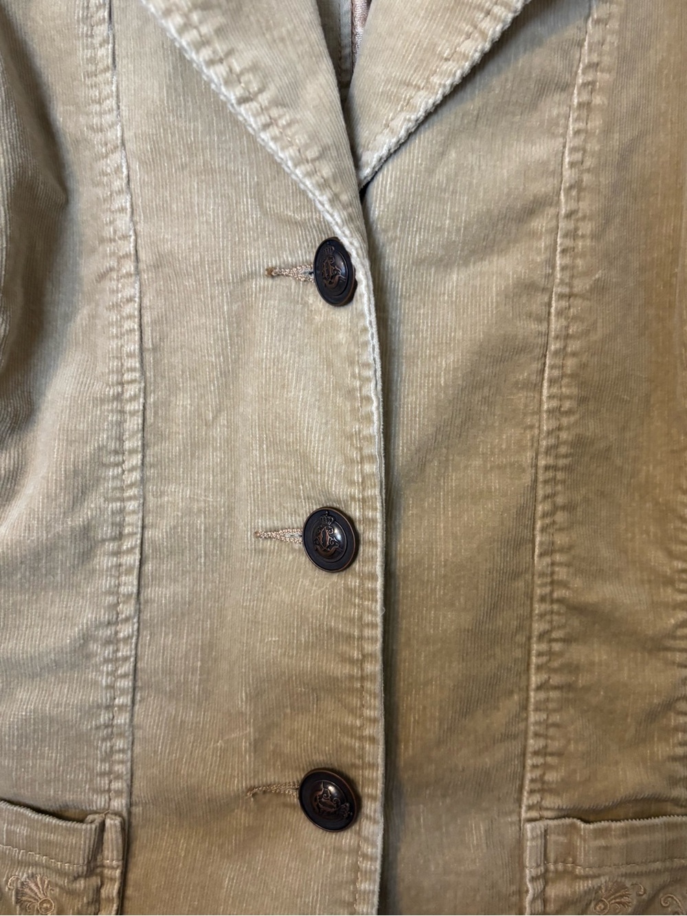 Venezia Corduroy Blazer in Light Tan - Picture 6 of 7